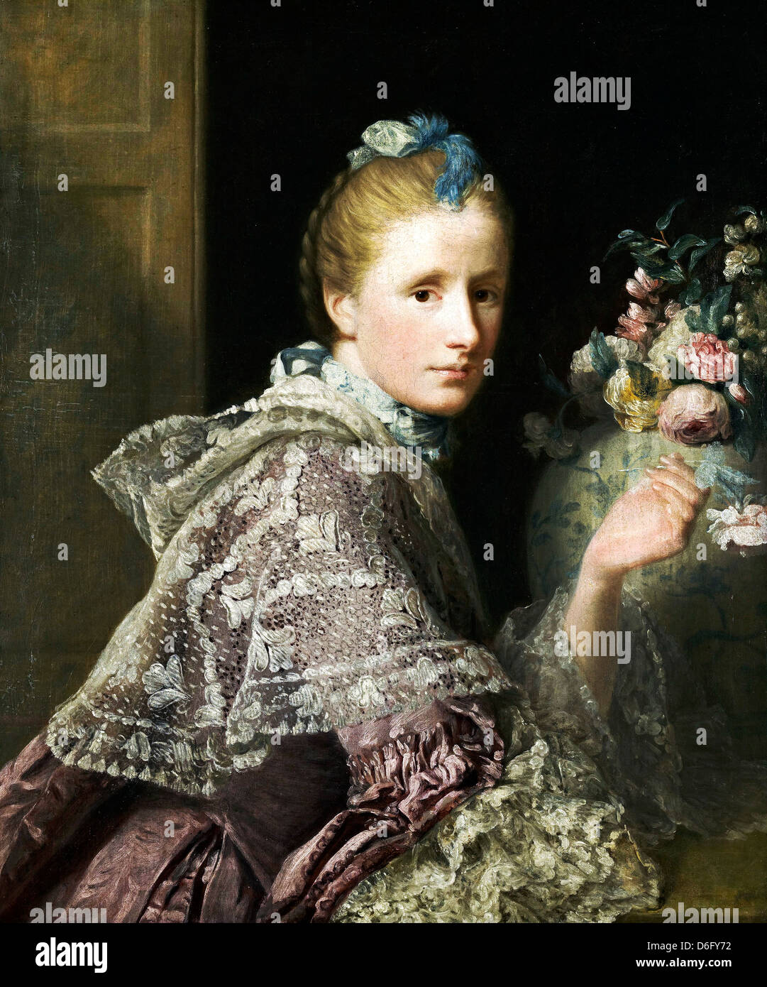 Allan Ramsay, La Femme de l'artiste : Margaret Lindsay d'Evelick 1758 Huile sur toile. National Gallery of Scotland, Édimbourg Banque D'Images