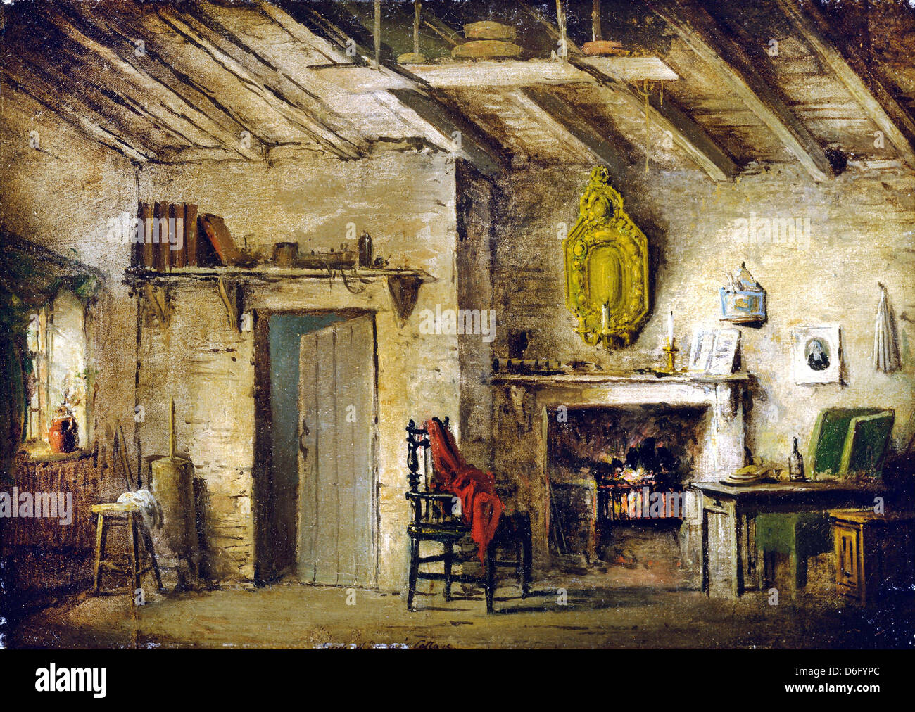 Robert Dodd, scénographie pour Cœur de Midlothian, Deans' Cottage. Vers 1819 Huile sur toile. Yale Center for British Art Banque D'Images