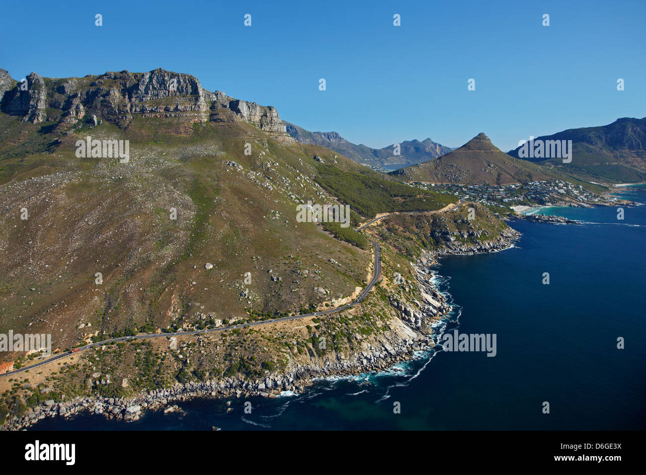 Oudekraal Réserve Naturelle, Parc National de Table Mountain, et Llandudno, Cape Town, Afrique du Sud - vue aérienne Banque D'Images