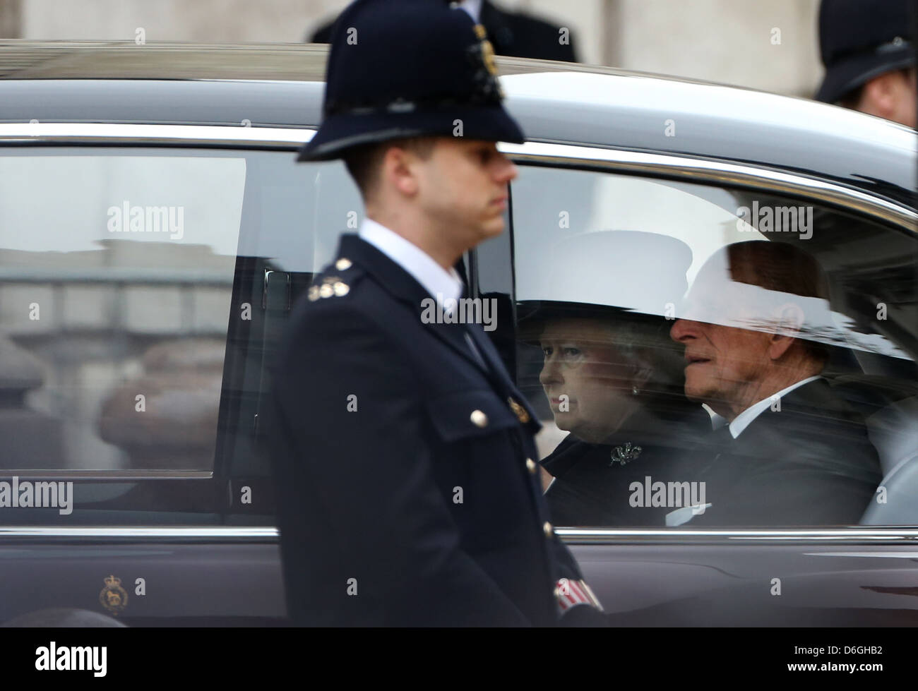 L'ancien Premier ministre britannique Margaret Thatchers funérailles à la Cathédrale St Paul, au centre de Londres. 17 avril 2013. Banque D'Images