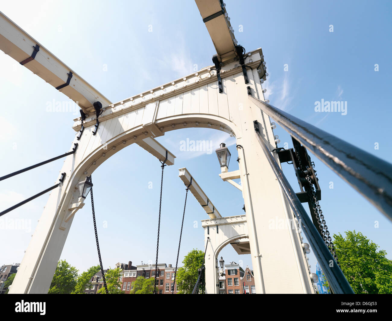 Amsterdam, Pays-Bas, Ziehbruecke Skinny Bridge Banque D'Images