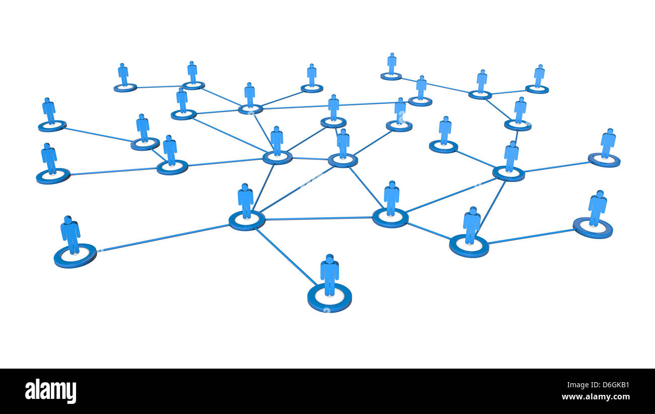 Rendu 3D de haute qualité de gens d'affaires les connexions réseau concept. Isolé sur fond blanc Banque D'Images