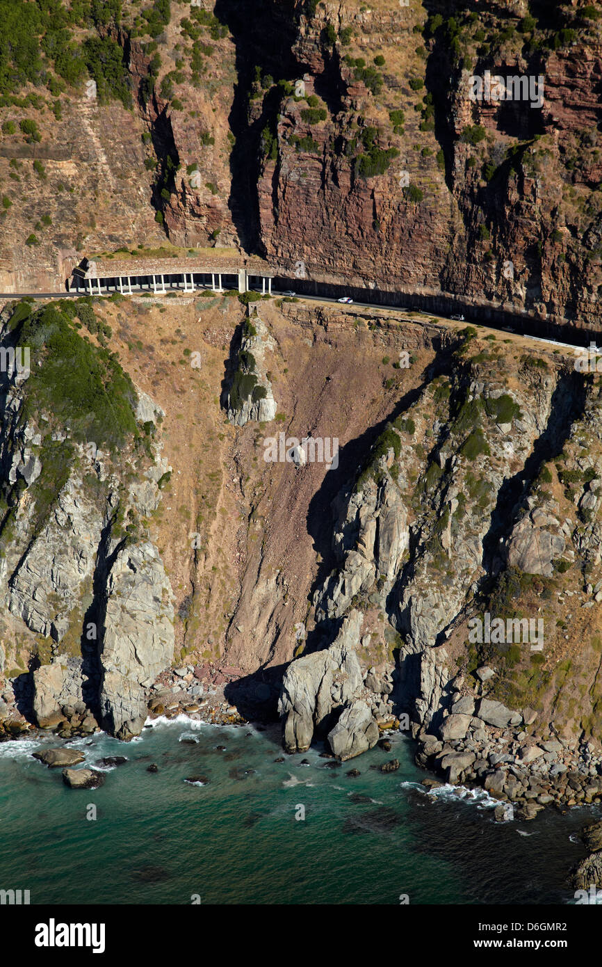 Chapman's Peak Drive, Cape Town, Afrique du Sud - vue aérienne Banque D'Images