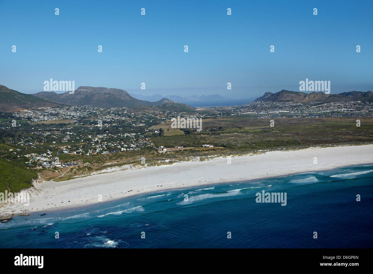 Noordhoek Beach, péninsule du Cap, Cape Town, Afrique du Sud - vue aérienne Banque D'Images