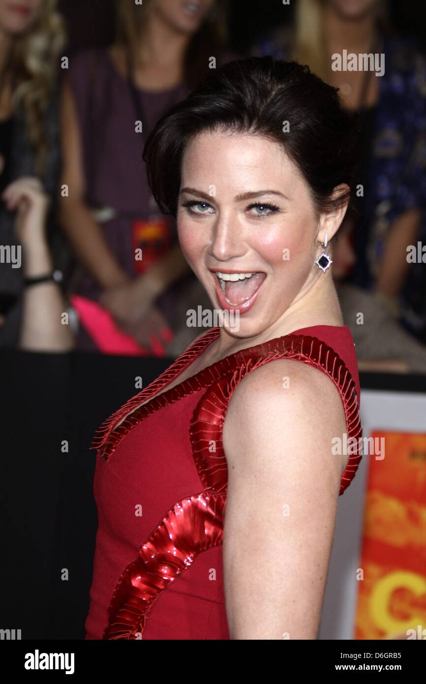 L'actrice Lynn Collins assiste à la première mondiale de "John Carter" du Regal Cinemas L.A. Stade 14 vit à Los Angeles, USA, le 22 février 2012. Photo : Hubert Boesl Banque D'Images