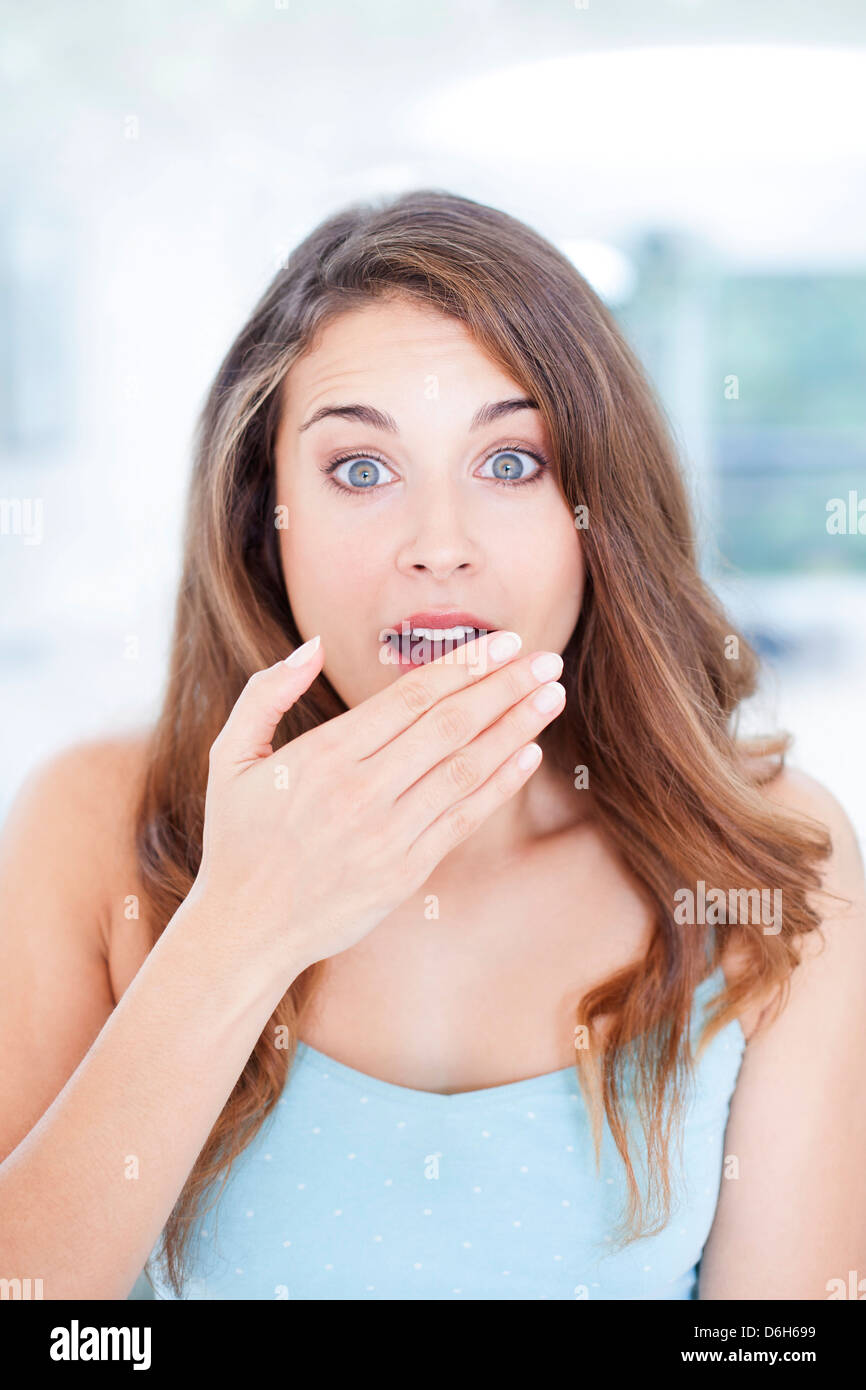 Femme surprise Banque D'Images