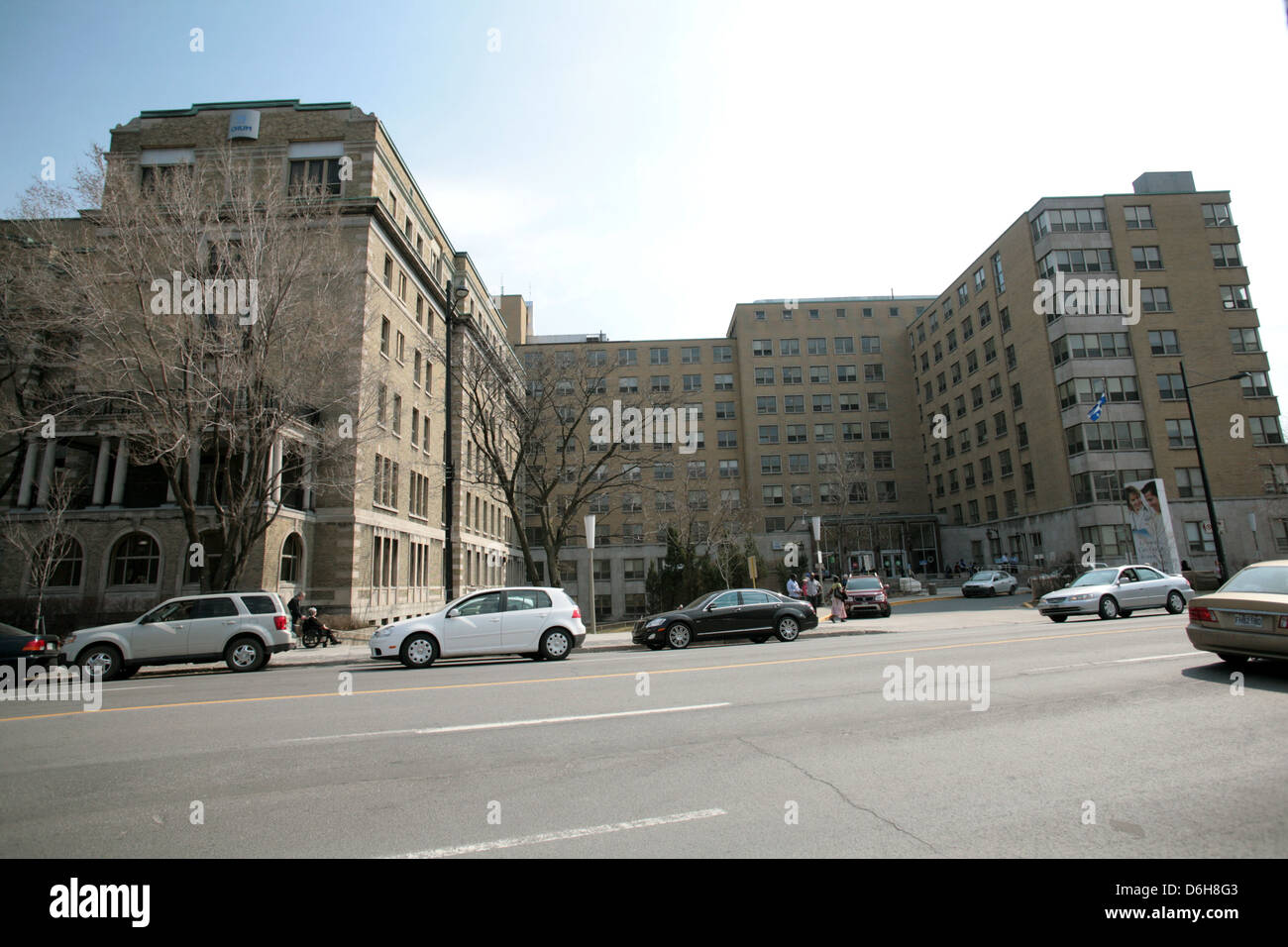 L'Hôpital Notre-Dame situé sur la rue Sherbrooke Est à Montréal, Banque D'Images