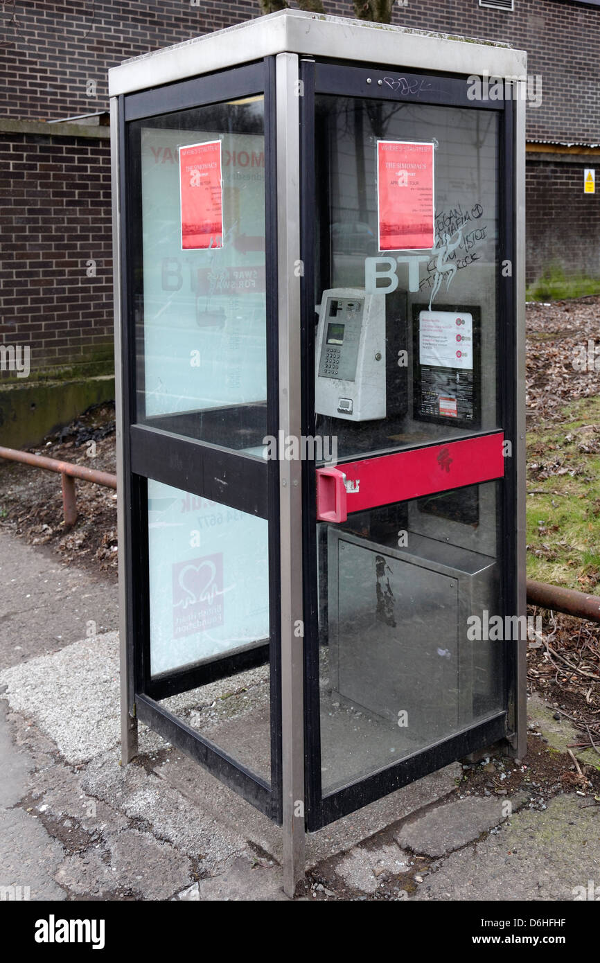 BT Phone Box à Glasgow, Écosse, Royaume-Uni Banque D'Images