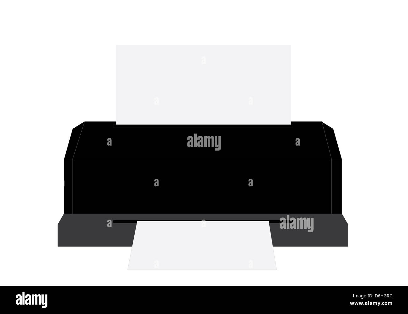 Imprimante en noir et blanc avec du papier Banque D'Images