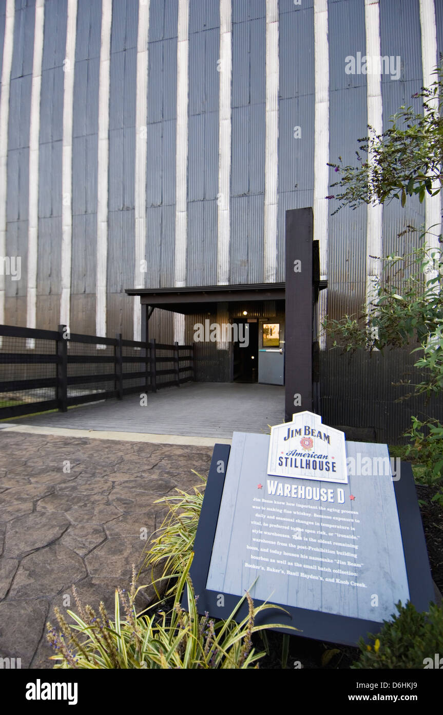 L'interdiction de construction de style Ironside Entrepôt à la Distillerie Jim Beam à Clermont, New York Banque D'Images