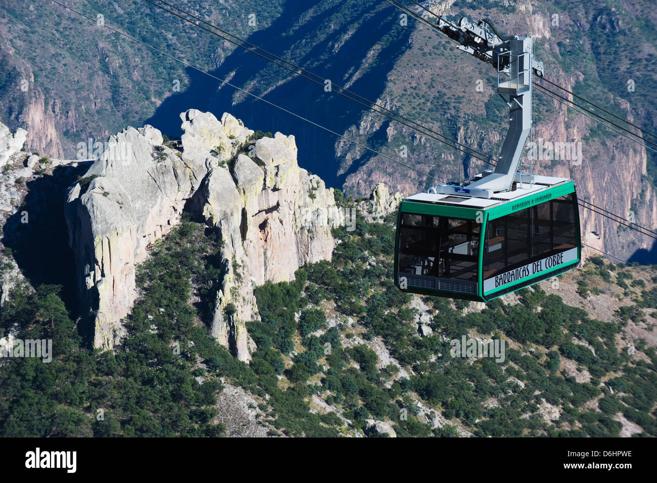 Téléphérique, Barranca del Cobre, Copper Canyon, dans l'état de Chihuahua, au Mexique, en Amérique du Nord Banque D'Images