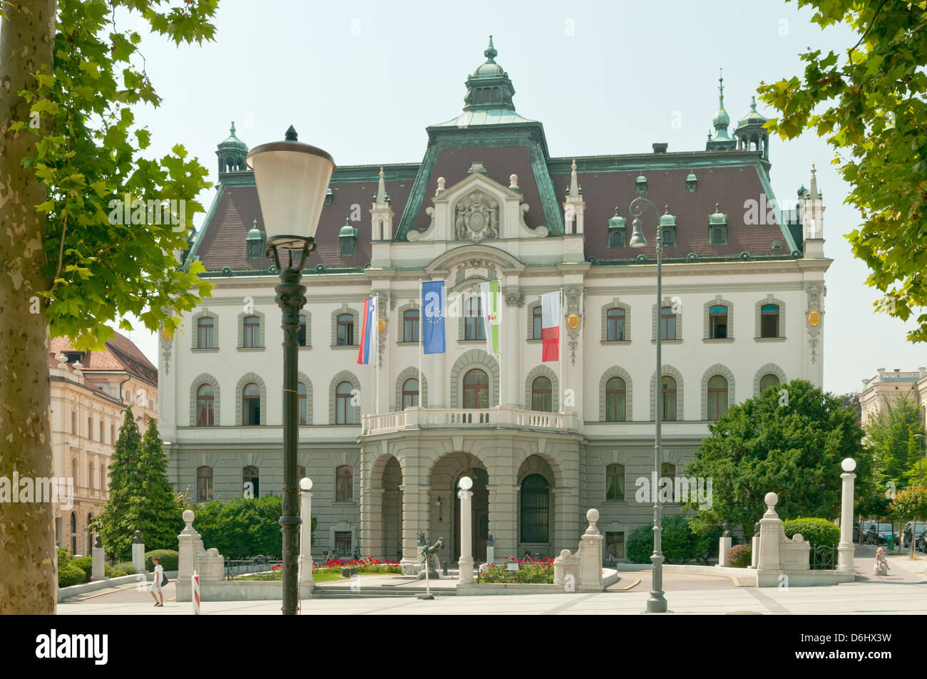 Le bâtiment principal de l'Université de Ljubljana, Ljubljana, Slovénie Banque D'Images