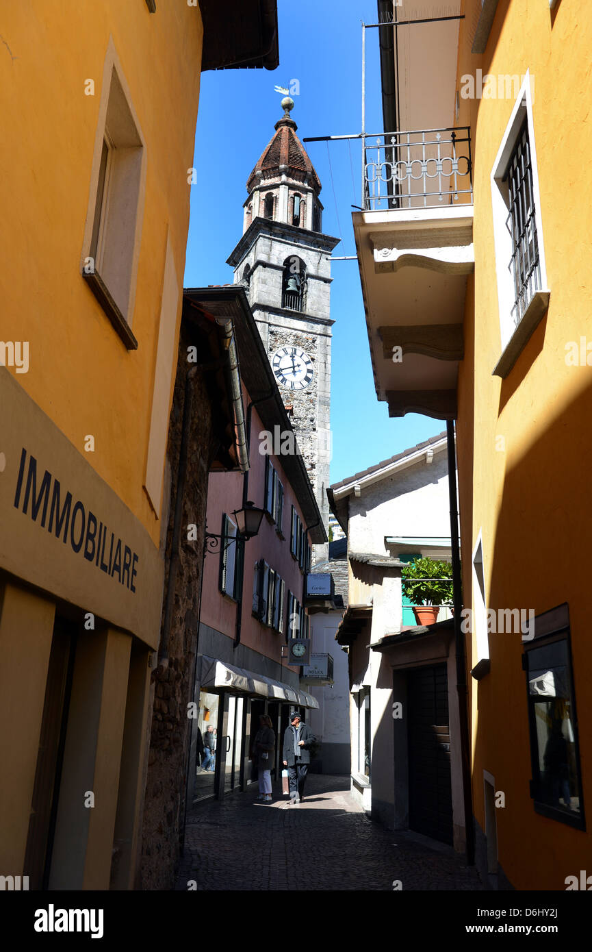 Lugano, Suisse, regardez la petite vieille ville de Lugano Banque D'Images