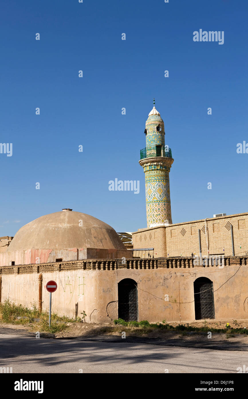 Le Mulla Afandi mosquée au centre de la Citadelle d'Erbil, Irak. L'une des plus anciennes mosquées du monde. Banque D'Images