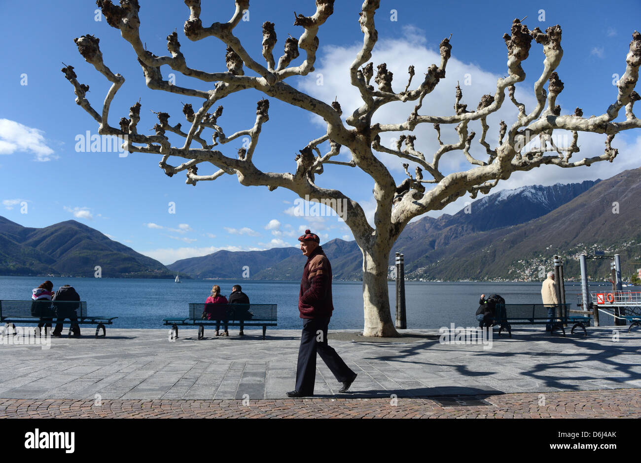 Lugano, Suisse, promenade à Ascona sur le Lac Majeur Banque D'Images
