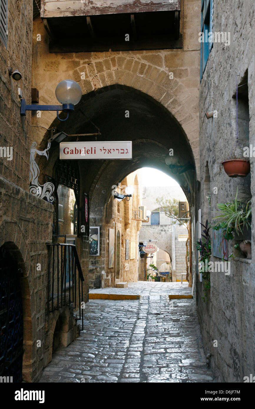 Ruelles dans la vieille ville de Jaffa, Tel Aviv, Israël, Moyen Orient Banque D'Images
