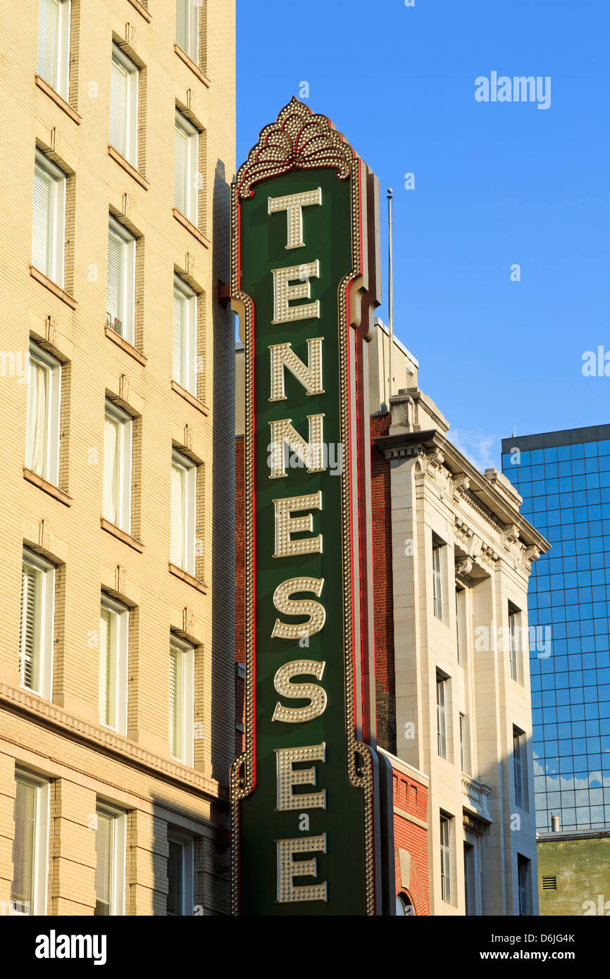 Tennessee Theatre sur Gay Street, Knoxville, Tennessee, États-Unis d'Amérique, Amérique du Nord Banque D'Images