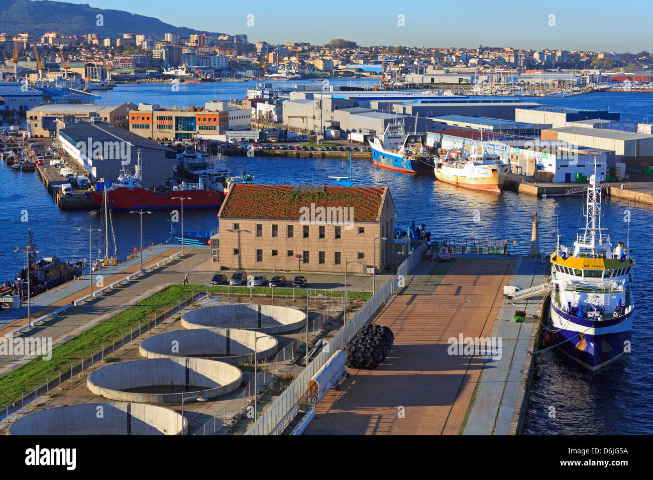 Bateaux de pêche au Port de Vigo, Galice, Espagne, Europe Banque D'Images