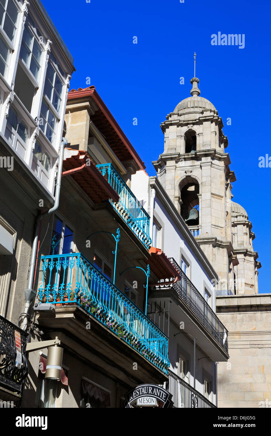 Triunfo Street dans le centre historique, Vigo, Galice, Espagne, Europe Banque D'Images