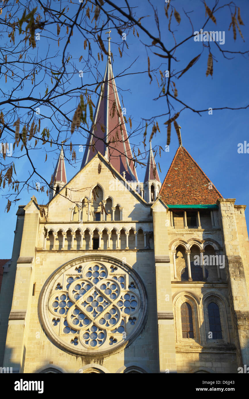 La Cathédrale de Lausanne, Lausanne, Vaud, Suisse, Europe Banque D'Images