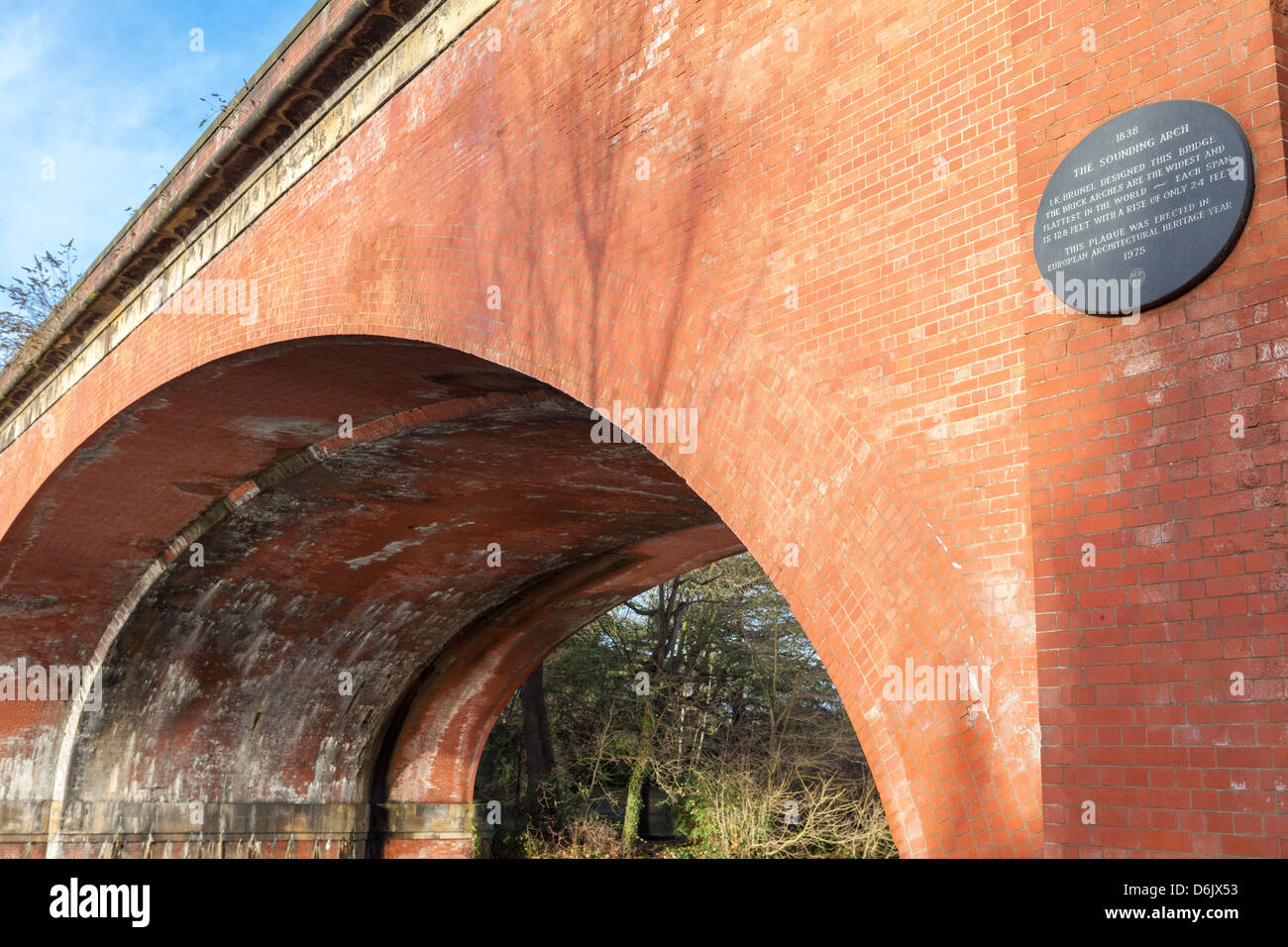 Maidenhead Railway Bridge, construit par Isambard Kingdom Brunel et surnommé l'emploi Arch, Maidenhead, Berkshire, England, UK Banque D'Images