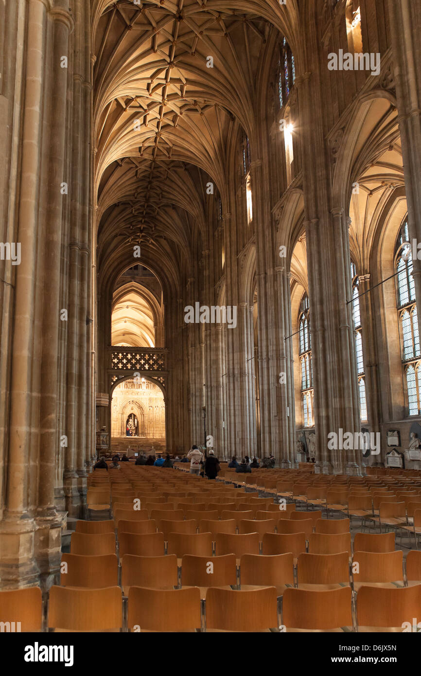 À l'intérieur de la Cathédrale de Canterbury, Site du patrimoine mondial de l'UNESCO, Canterbury, Kent, Angleterre, Royaume-Uni, Europe Banque D'Images