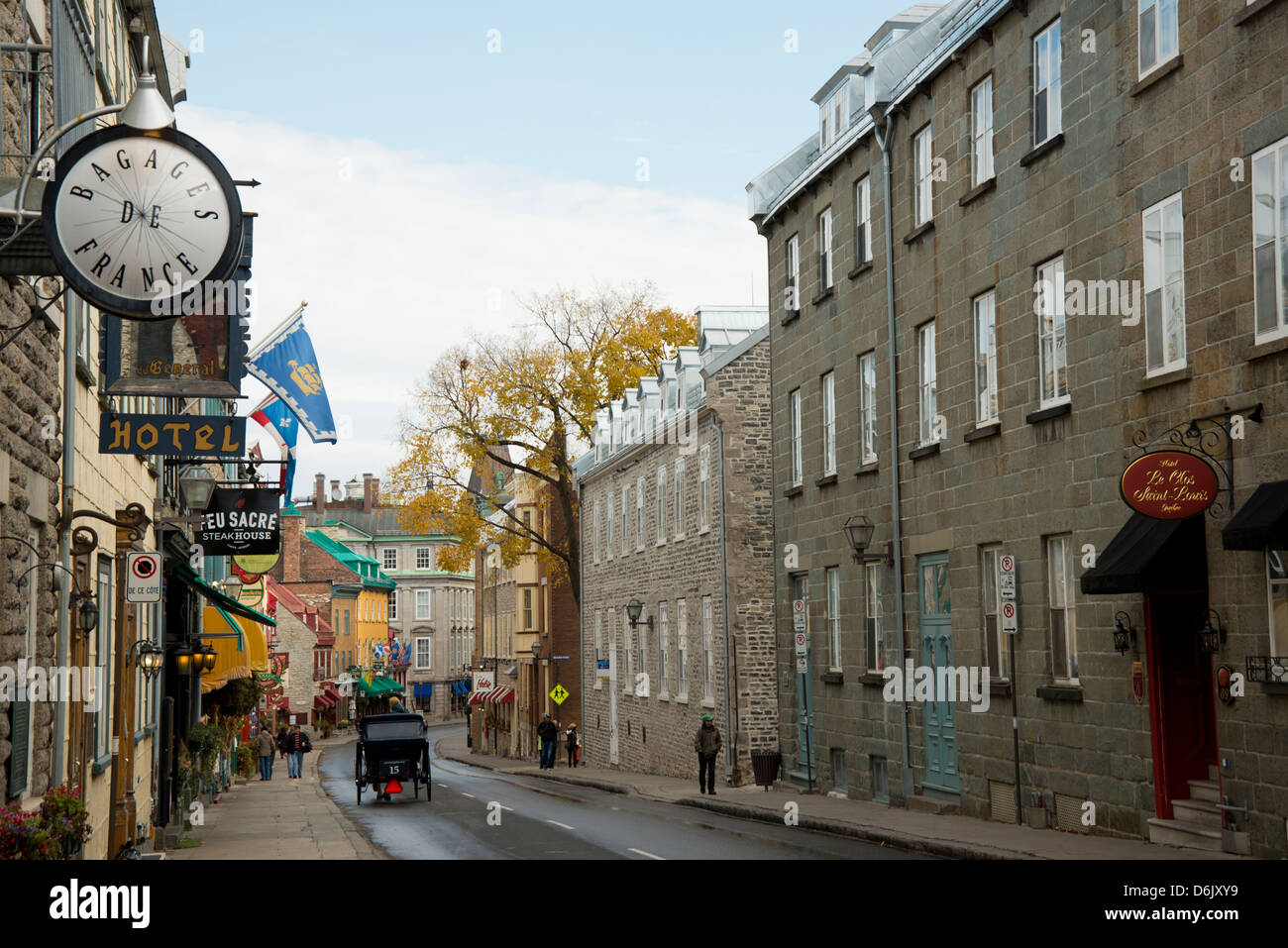 Une vue de la Rue St Louis dans la Vieille Ville, site du patrimoine mondial de l'UNESCO, la ville de Québec, la Province du Québec, Canada, Amérique du Nord Banque D'Images