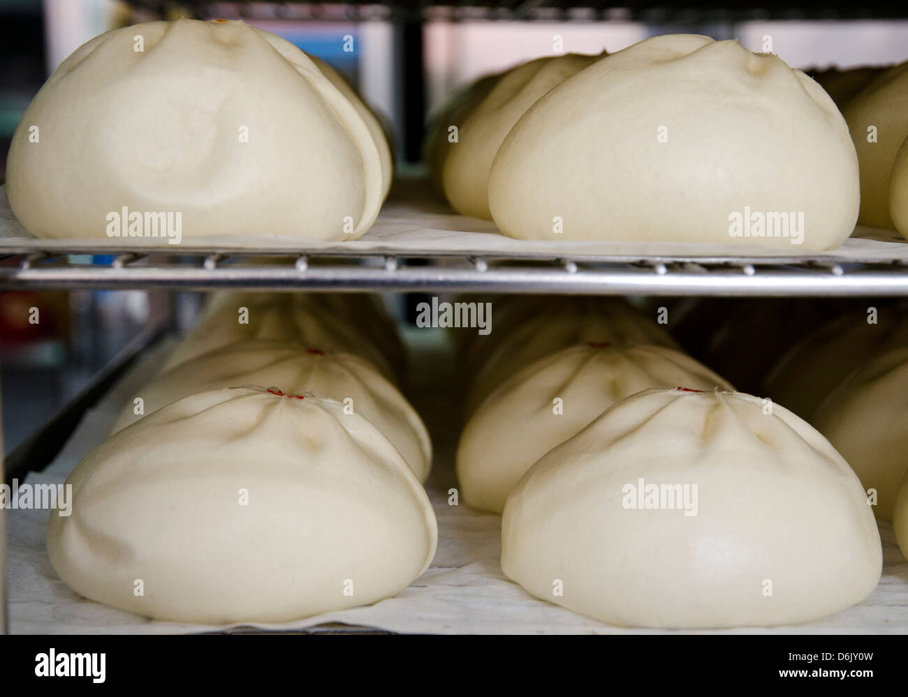 Close up of traditional Chinese brioches vapeur prête à être cuite Banque D'Images