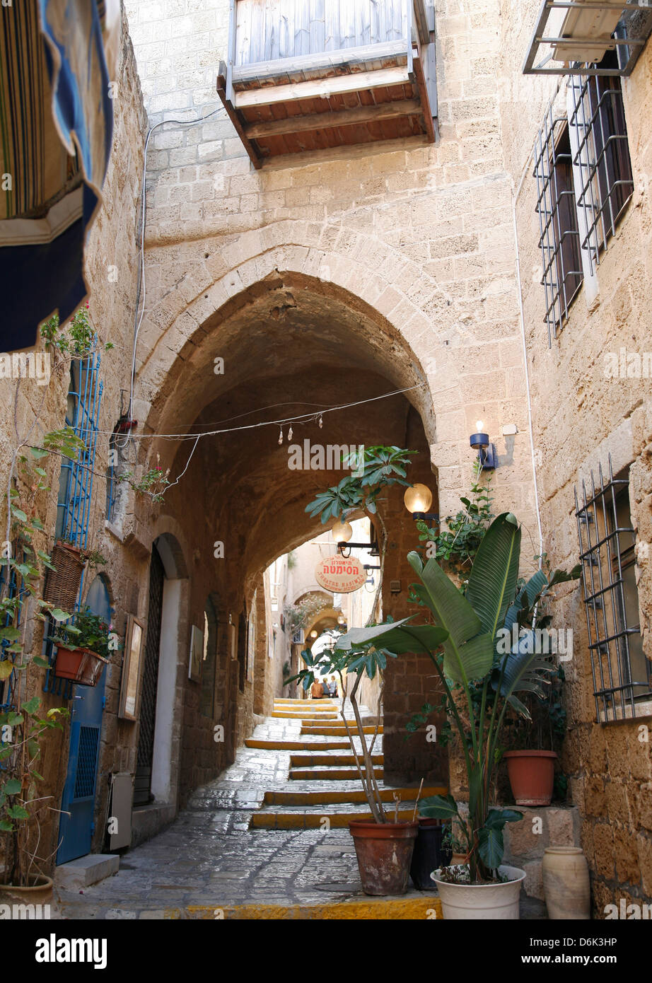 Ruelles dans la vieille ville de Jaffa, Tel Aviv, Israël, Moyen Orient Banque D'Images