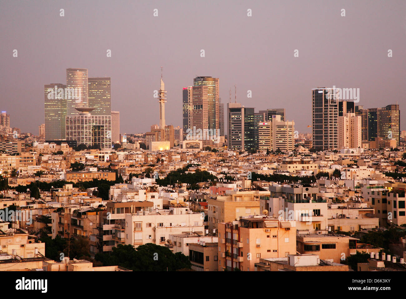Vue sur les toits de Tel Aviv, Israël, Moyen Orient Banque D'Images