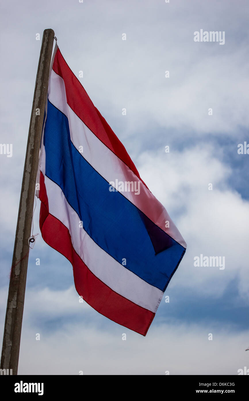 Le drapeau de la Thaïlande. Banque D'Images