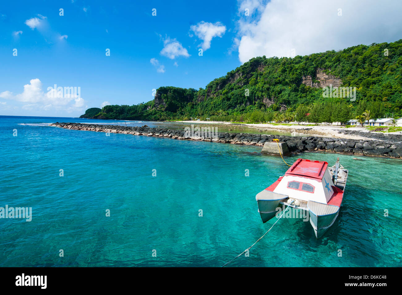 Jolie baie turquoise et de l'eau sur l'île de Tau, Manuel Island group, American Samoa, du Pacifique Sud, du Pacifique Banque D'Images