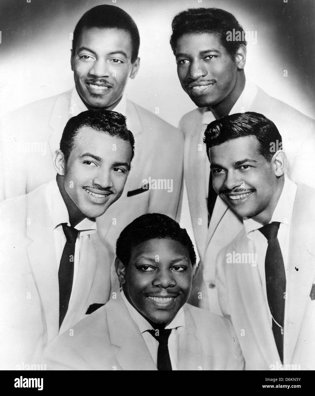 Les cinq clés du groupe vocal nous dans le sens horaire à partir de top l : Rudy West, Ripley Ingram,Dickie Smith, Joe Jones, Bernie West vers 1955 Banque D'Images