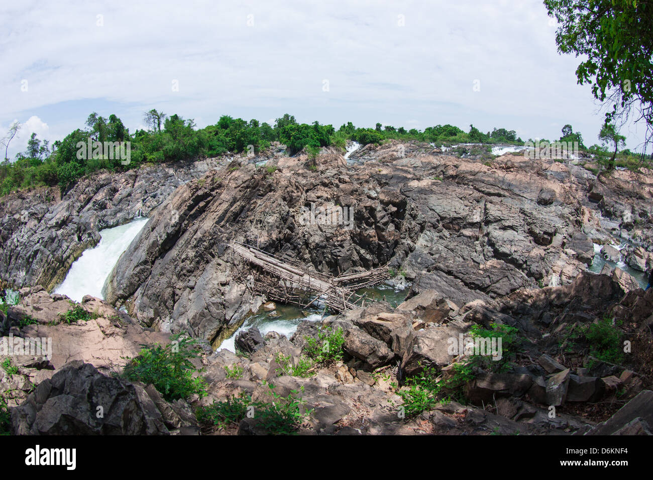 Cascade de Khone Phapheng, le sud du Laos. Banque D'Images