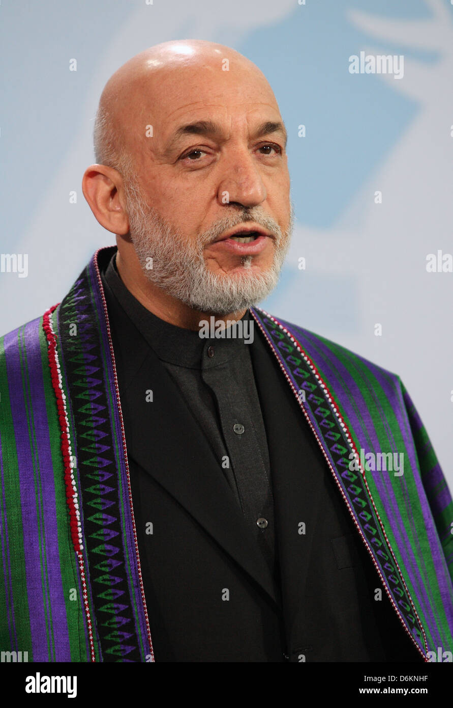 Berlin, Allemagne, Hamid Karzai, Président de l'Afghanistan Banque D'Images