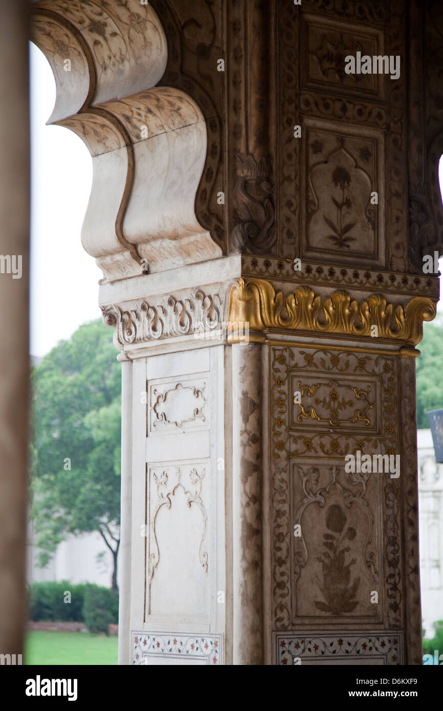 Détail à Fort Rouge, Old Delhi, Inde Banque D'Images