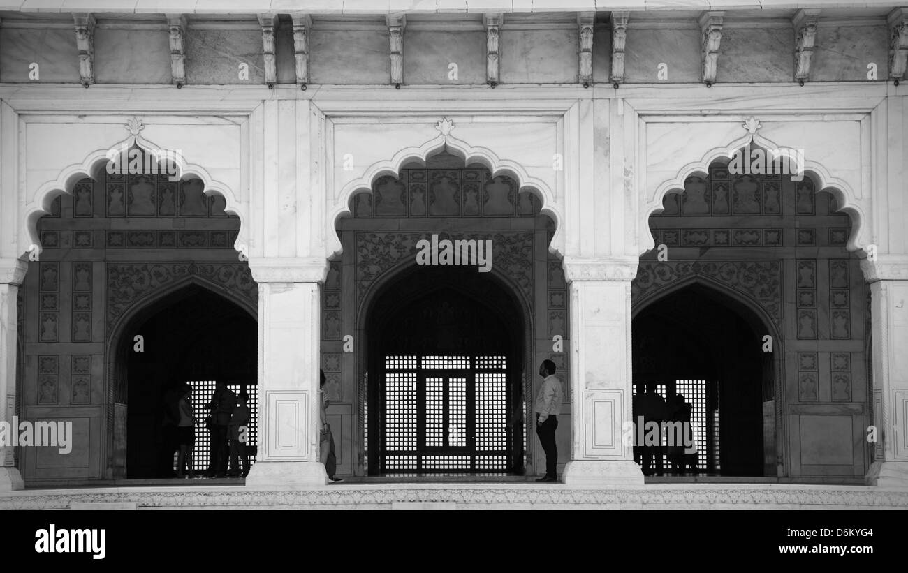 Diwan-i-Khas ou hall d'audience privée, fort d'Agra, Inde Banque D'Images