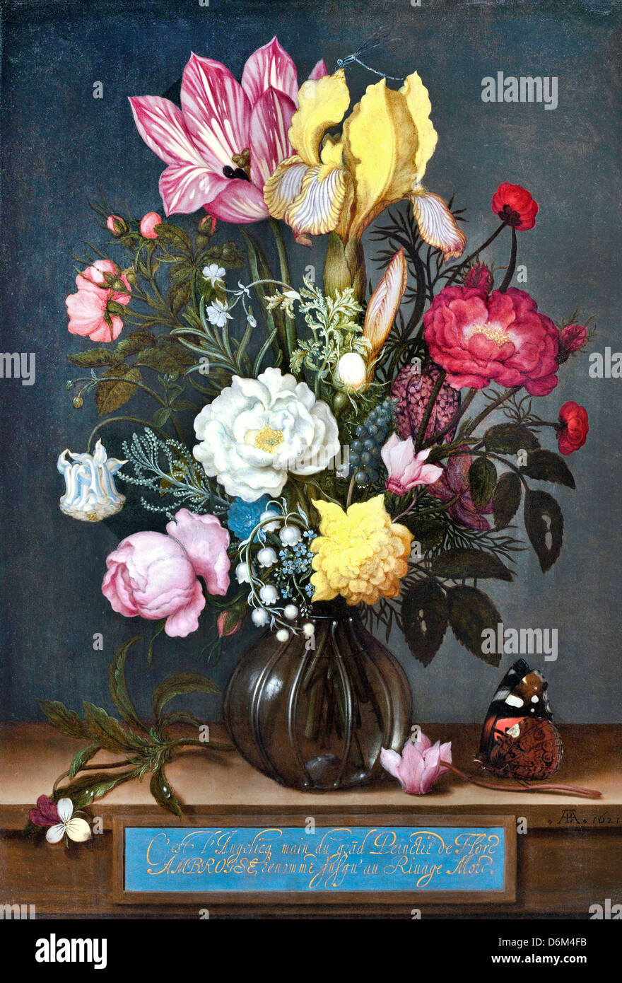 Ambrosius Bosschaerts l'Aîné, Bouquet de fleurs dans un vase de verre 1621 huile sur cuivre. National Gallery of Art, Washington, D.C. Banque D'Images