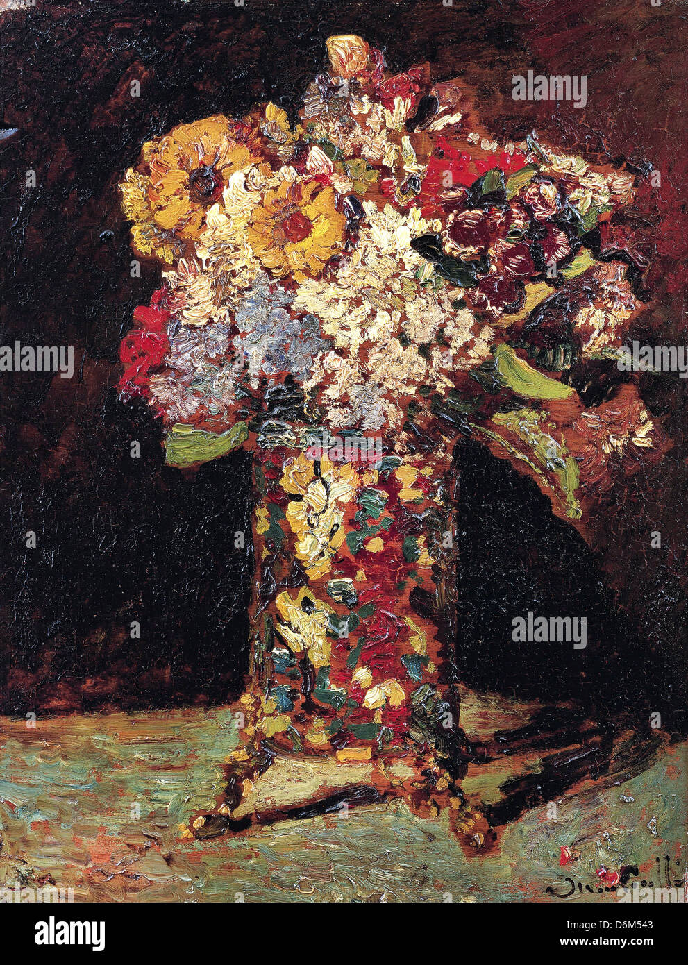 Adolphe Monticelli, Flower still life. L'huile de 1875. Van Adolphe Monticelli, Flower still life. L'huile de 1875. Van