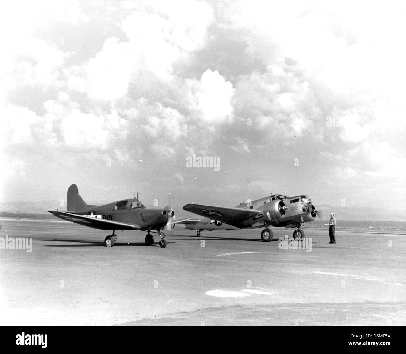 Le Culver TDC-2, numéro de série 44480, était un avion léger utilisé à des fins d'entraînement par l'US Navy à NAS Santa Ana en 1946-47. L'avion a contribué à la formation de l'aviation militaire pendant la période de l'après-seconde Guerre mondiale. Banque D'Images