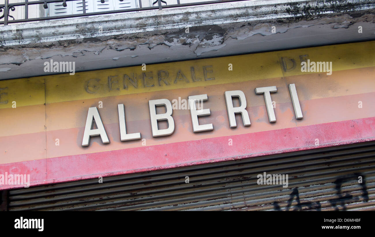 Vieille enseigne, Arles, Provence Banque D'Images