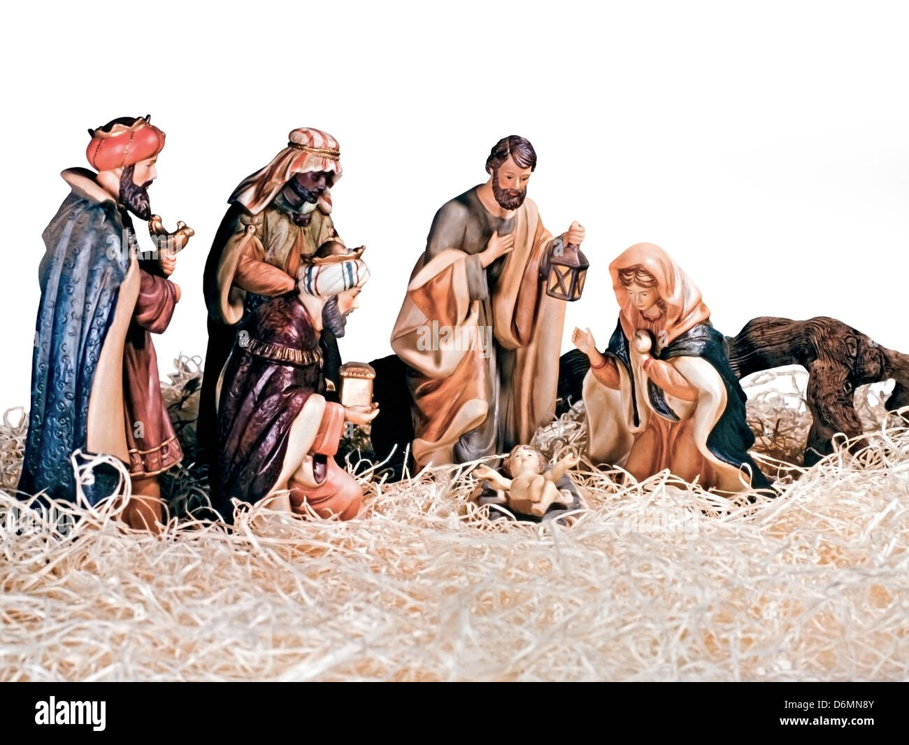 Carte pop-up Crèche de la Nativité avec Marie, Joseph avec l'enfant Jésus