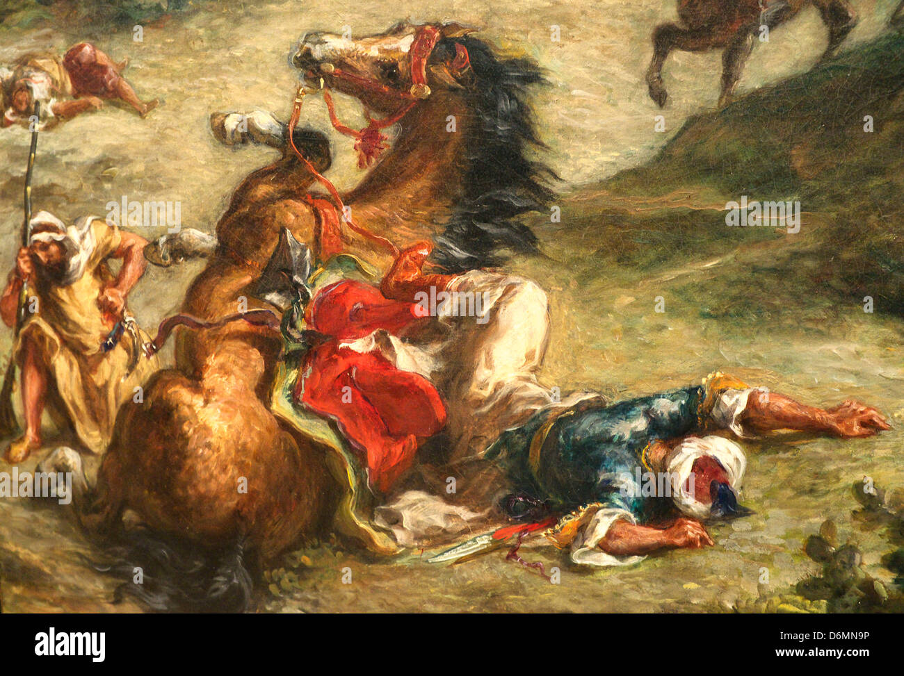 Kunstdruck Fantasia Arabe 01716 Encadré Eugene Delacroix Arabe Combat Chevaux B A3 