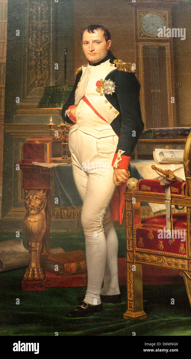 L'Empereur Napoléon dans son étude aux Tuileries par Jacques Louis David Banque D'Images