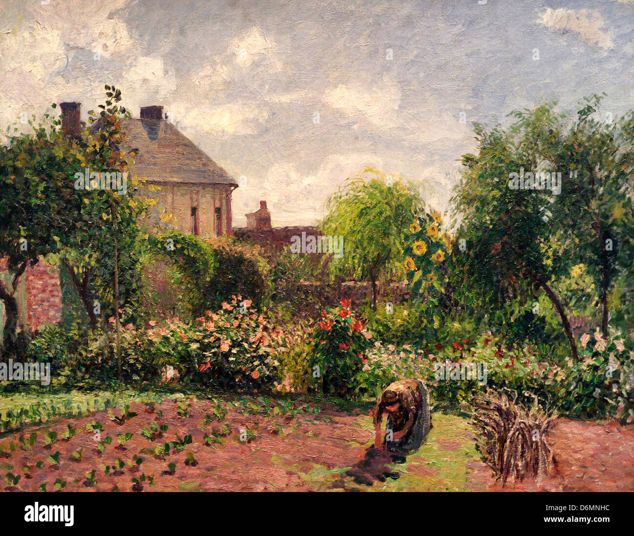 Le jardin de l'artiste à Eragny de Camille Pissarro Banque D'Images