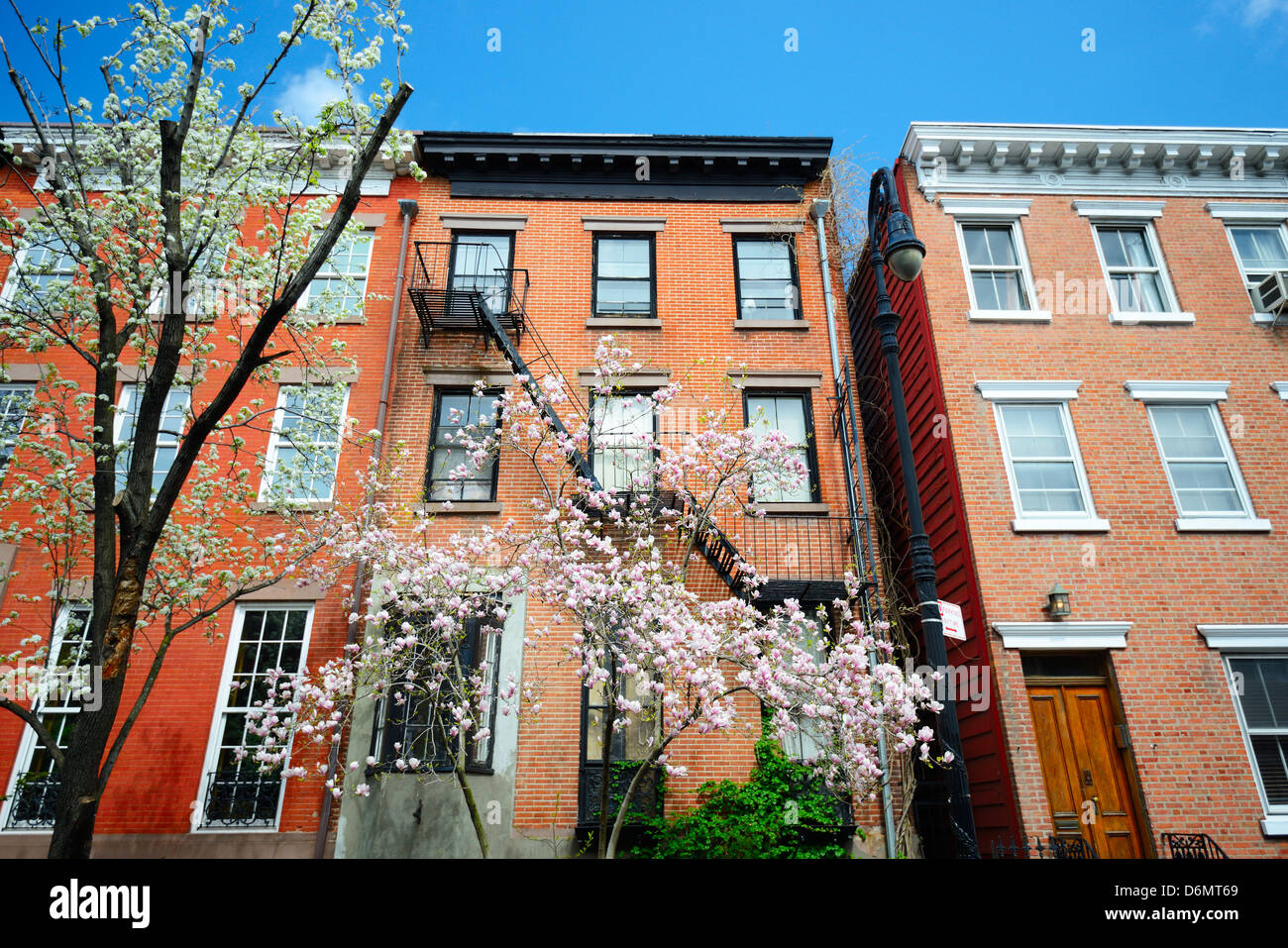 West Village New York : appartements dans le printemps Banque D'Images