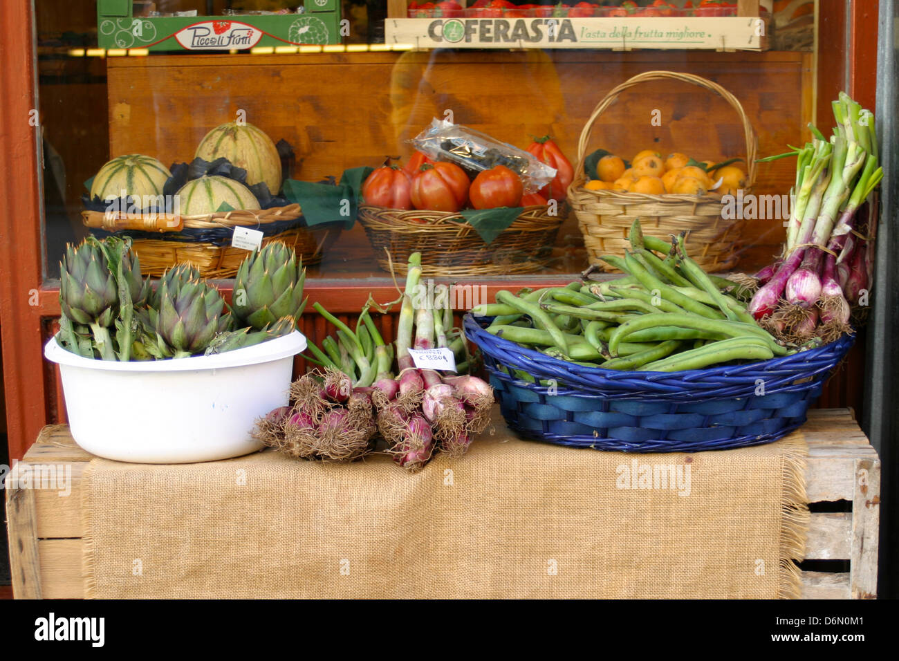 Stand de légumes, légumes, marché, pays Banque D'Images