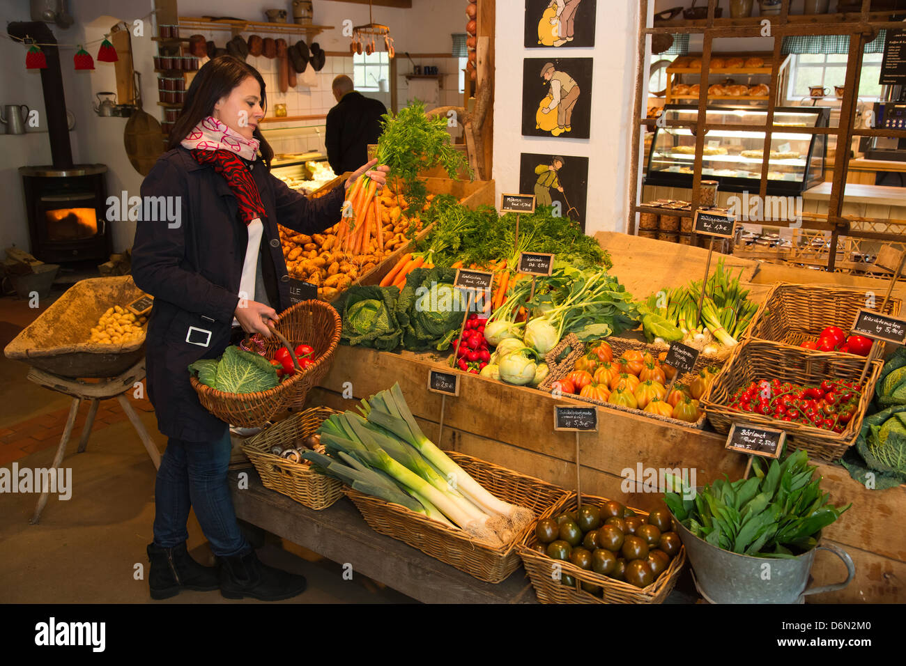 Herten, Allemagne, shopping dans le magasin de ferme Banque D'Images