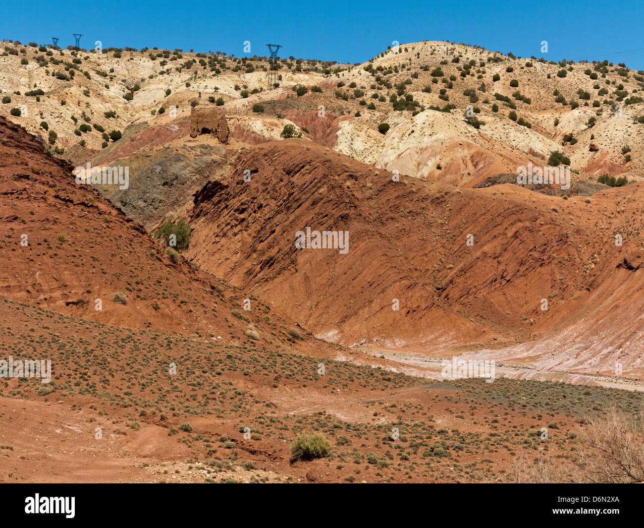 Vue panoramique sur les formations géologiques du Haut Atlas et Anti Atlas Mountains Banque D'Images