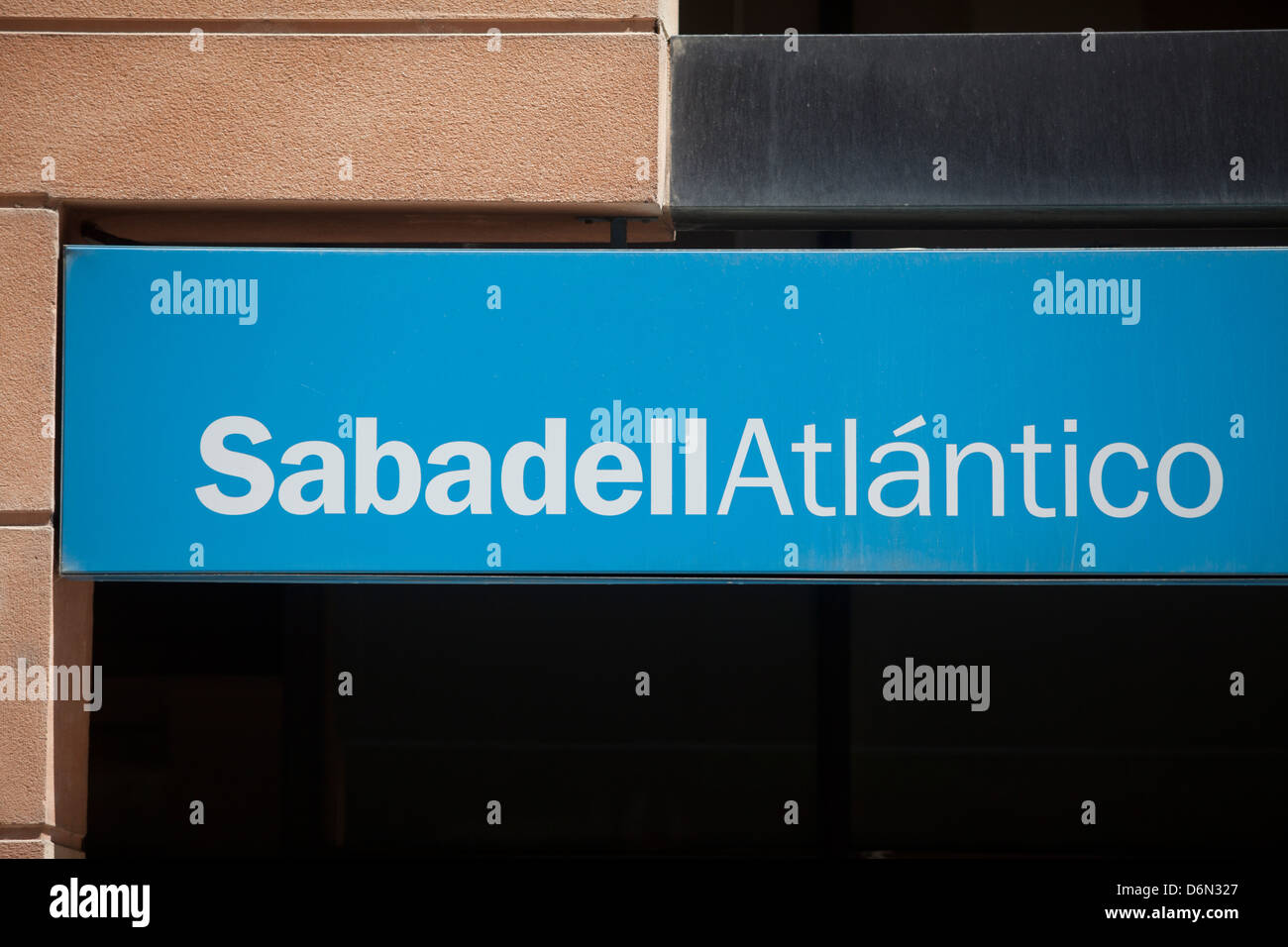Barcelone, Espagne, succursale de banque Sabadell Atlantico Banque D'Images